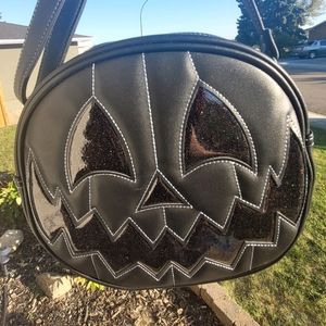 Love Pain & Stiches Black Holographic Pumpkin Crossbody